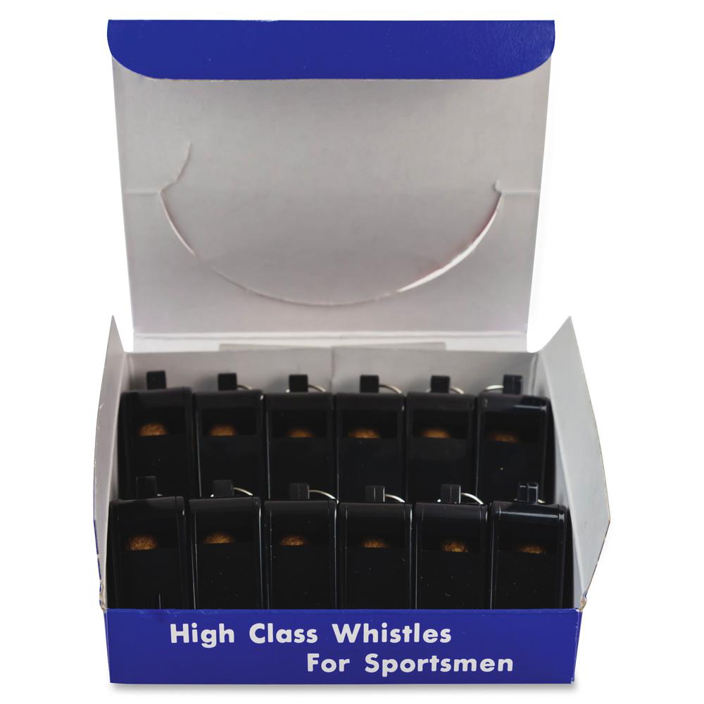 Champion Sports Medium Weight Plastic Whistle - 1 Dozen - Black. Picture 2