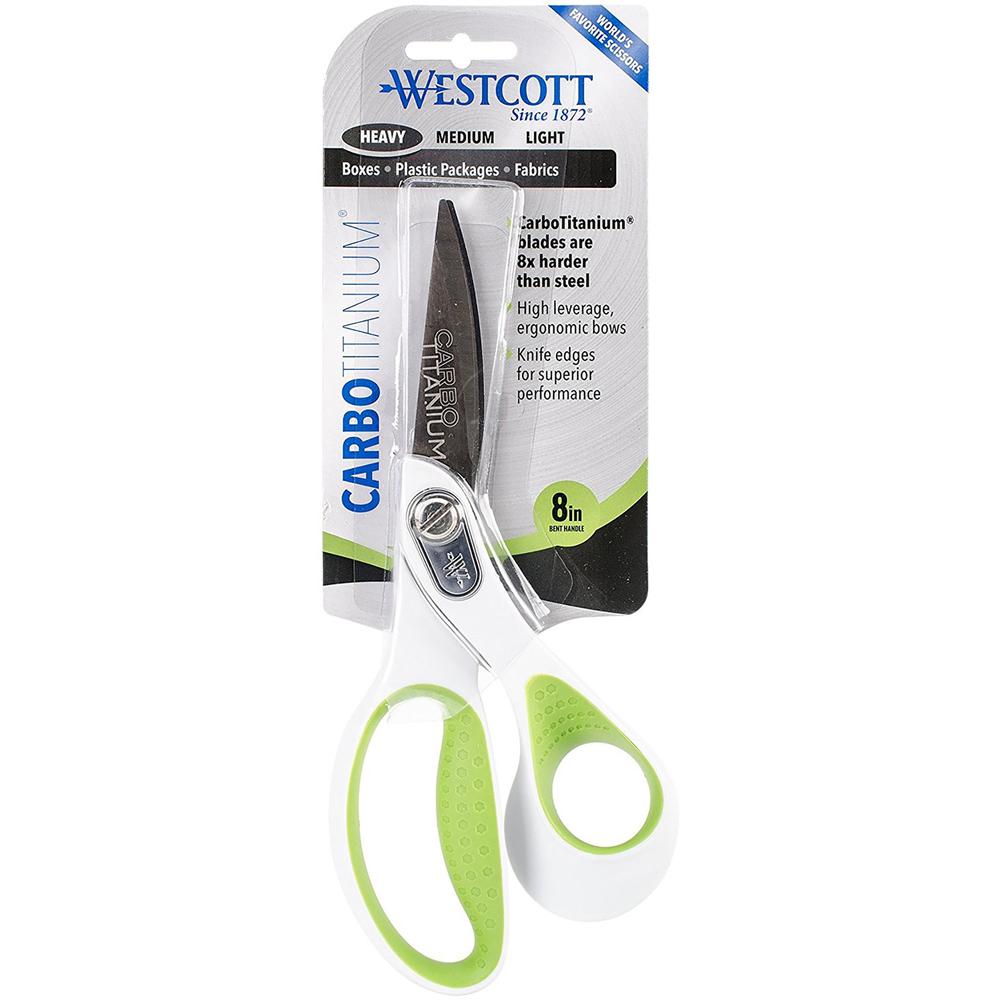 Westcott 8" Bent CarboTitanium Scissors - 8" Overall Length - Bent - Titanium - Pointed Tip - Gray - 1 Each. Picture 4