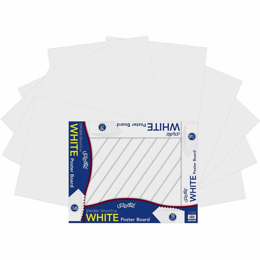 UCreate Poster Board Package - Multipurpose - 28" Height x 22" Width - White - 1 Pack. Picture 7