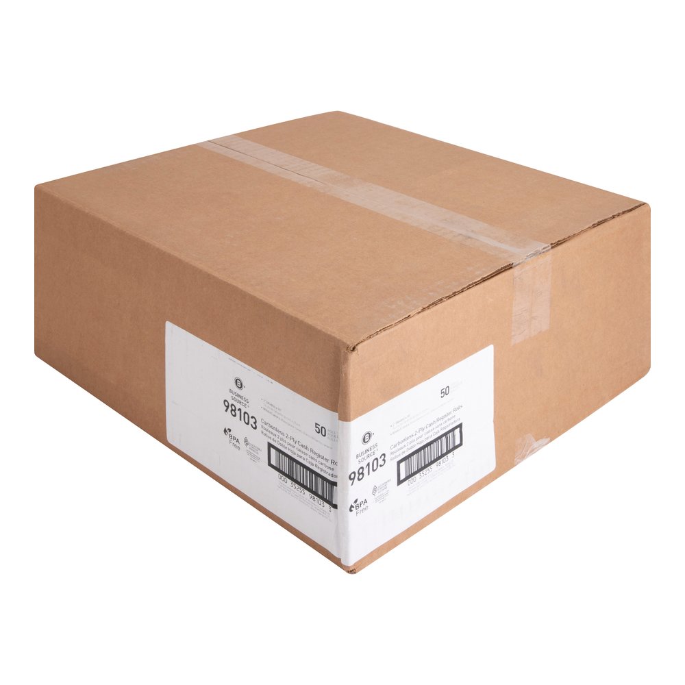 Business Source 2-part Carbonless Cash Register Rolls - 3" x 90 ft - Sustainable Forestry Initiative (SFI) - White - 50 / Carton. Picture 6
