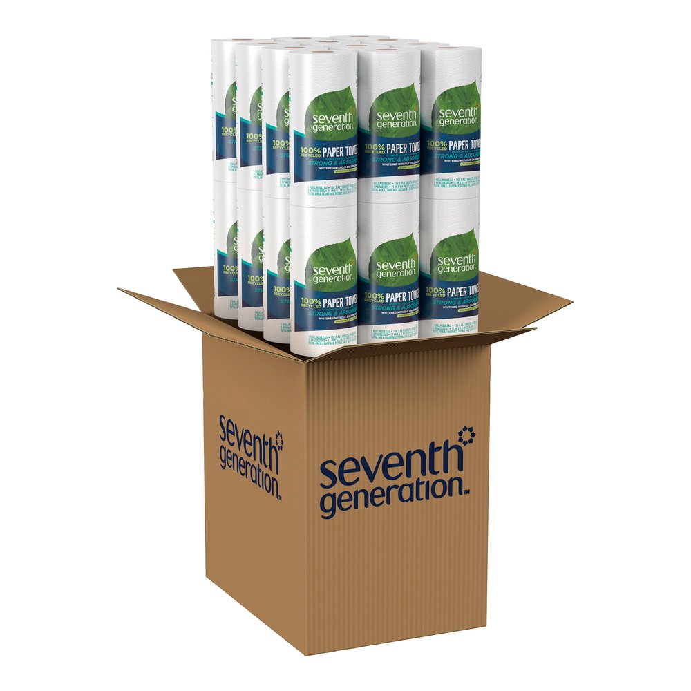 Seventh Generation 100% Recycled Paper Towels - 2 Ply - 156 Sheets/Roll - White - 24 / Carton. Picture 5