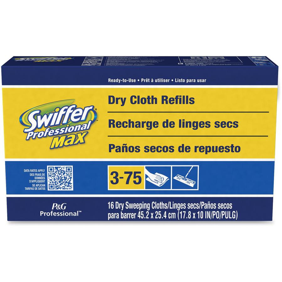 Swiffer Max Dry Cloth Refills - 17.9" Width x 10" Depth - Cloth - White - 16/Box - 6 / Carton. Picture 2