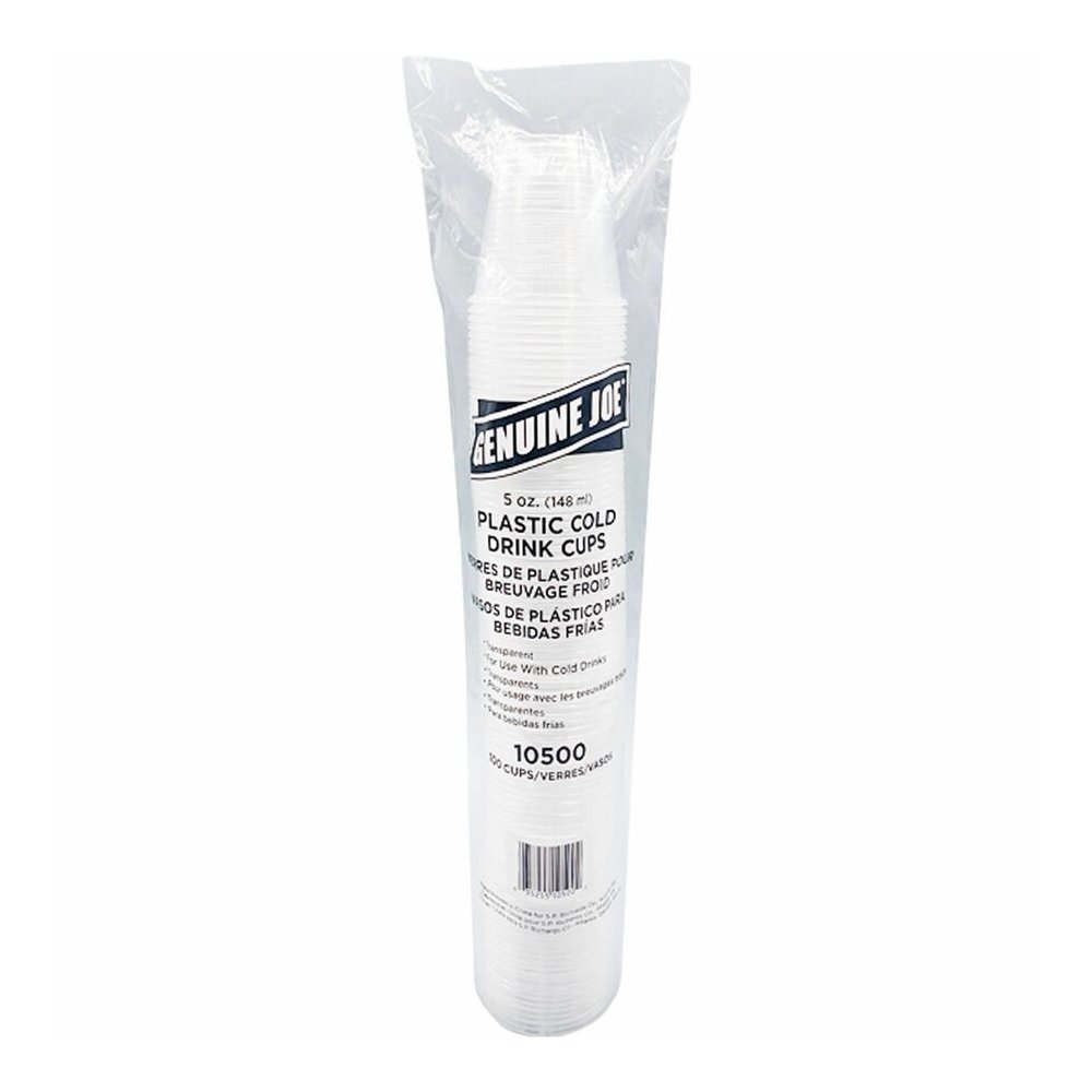 Genuine Joe 5 oz Transparent Beverage Cups - 5 fl oz - Clear - Plastic - Beverage - 100/Bag - 25 / Carton. Picture 4