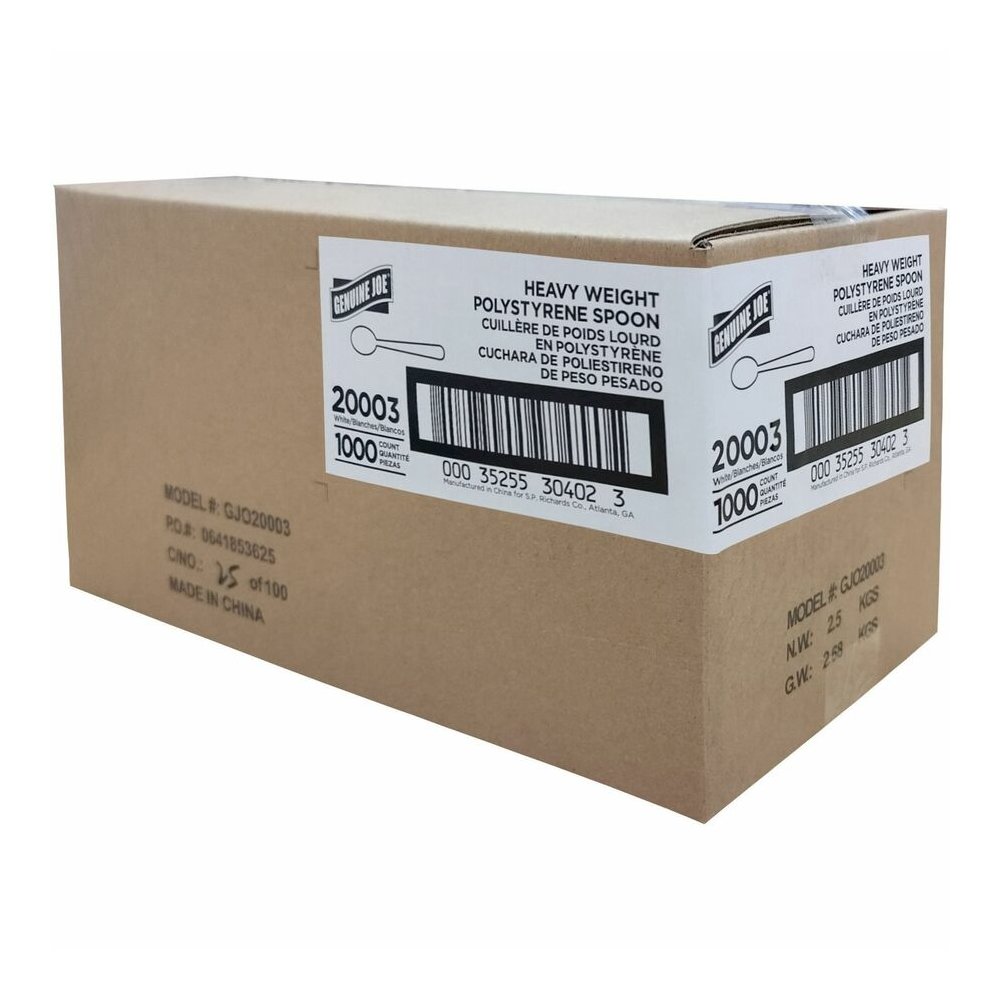 Genuine Joe Medium-Weight Soup Spoon - 1 Piece(s) - Soup Spoon - 1 x Soup Spoon - Disposable - Polypropylene - White - 1 Carton. Picture 4