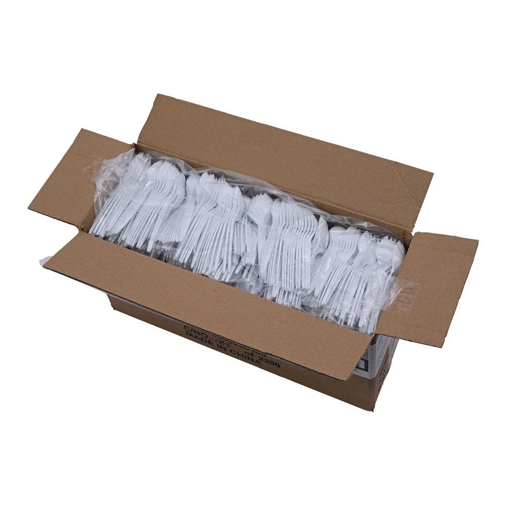 Genuine Joe Medium-Weight Spork - 1 Piece(s) - Spork - 1 x Spork - Disposable - Polypropylene - White - 1 Carton. Picture 3