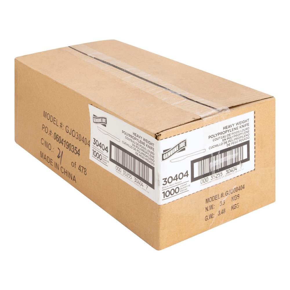 Genuine Joe Heavyweight Knife - 1 Piece(s) - 1000/Carton - Knife - 1 x Knife - Disposable - Textured - Black. Picture 9