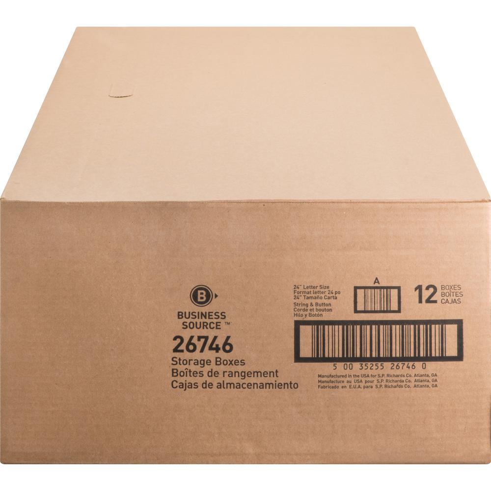 Business Source Medium Duty Letter Size Storage Box - Internal Dimensions: 12" Width x 24" Depth x 10" Height - External Dimensions: 12.3" Width x 24.1" Depth x 10.8" Height - Media Size Supported: Le. Picture 3