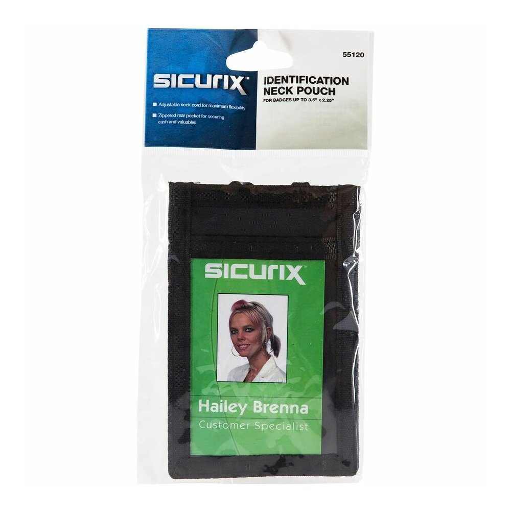 SICURIX Carrying Case (Pouch) Business Card - Black - Nylon Body - 3" Height x 0.4" Width - 12 / Box. Picture 5
