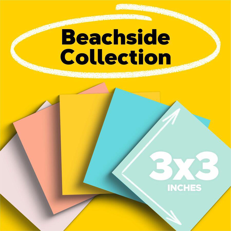 Post-it&reg; Notes Cabinet Pack - 3" x 3" - Square - 100 Sheets per Pad - Unruled - Fresh Mint, Aqua Splash, Sunnyside, Papaya Fizz, Guava - Self-adhesive, Self-stick - 18 / Pack. Picture 5