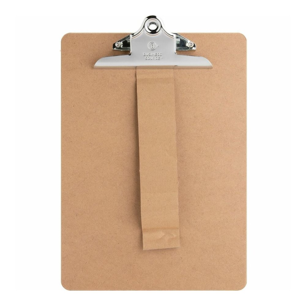 Business Source Hardboard Clipboard - Standard - 9" x 12 1/2" Sheet Size - Hardboard - Brown - 6 / Bundle. Picture 2