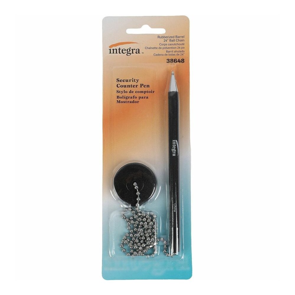 Integra Antimicrobial Rubber Barrel Counter Pen - Black Ink - Rubber Barrel - 12 / Box. Picture 3