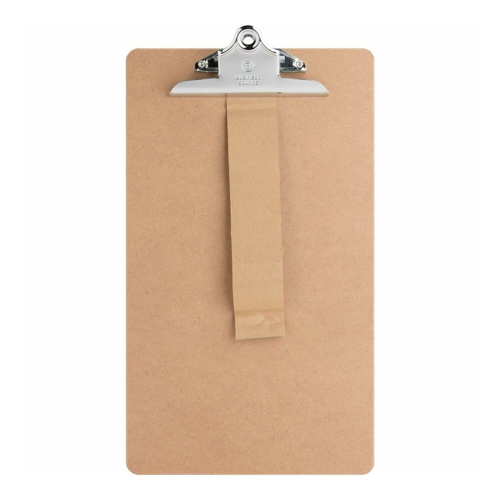 Business Source Hardboard Clipboard - 9" x 15 1/2" Sheet Size - Hardboard - Brown - 6 / Bundle. Picture 2