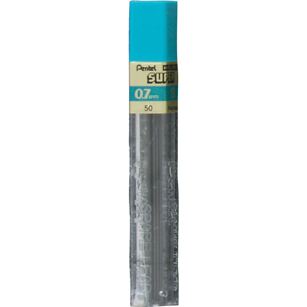 Pentel Super Hi-Polymer Leads - 0.7 mm , Medium Point - B - Black Lead - 12/Tube - 12 / Box. Picture 2