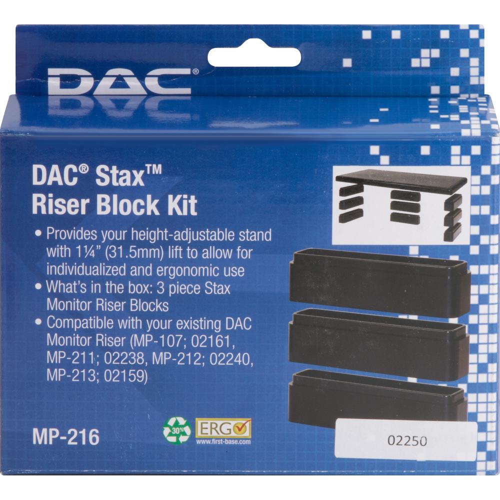 DAC Monitor Riser Leg Blocks - 6" Width x 1.5" Depth x 1.2" Height - Stackable, Comfortable - Black. Picture 5