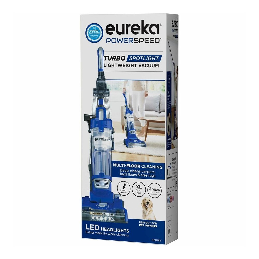 Eureka PowerSpeed NEU188 Upright Vacuum Cleaner - 1.06 gal - Bagless - Turbo Brush, Wand, Upholstery Tool, Flexi Crevice Tool - 12.60" Cleaning Width - Carpet, Bare Floor, Tile Floor, Wooden Floor, Ha. Picture 2