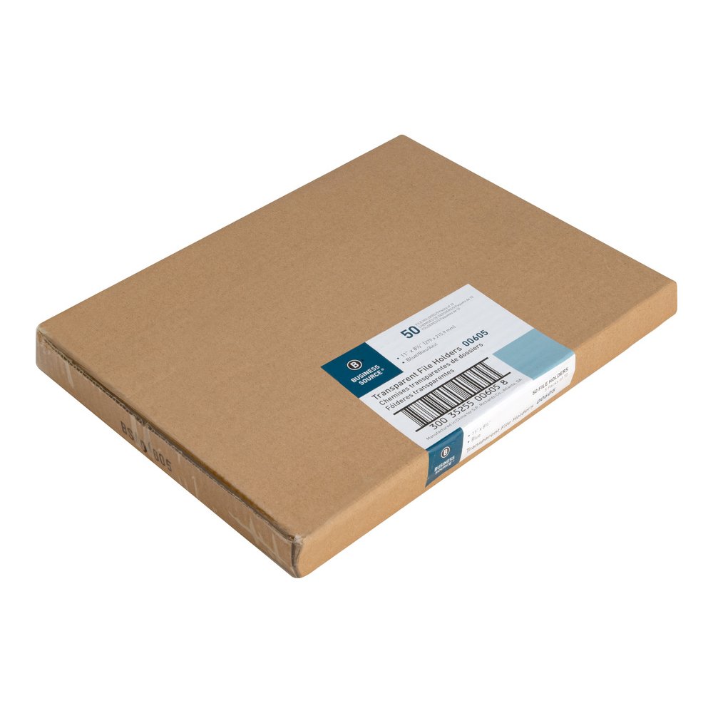 Business Source Letter File Sleeve - 8 1/2" x 11" - 20 Sheets Capacity - Blue - Water Resistant, Transfer Safe, Lightweight, Transparent - 10/Pack - 5 / Box. Picture 6
