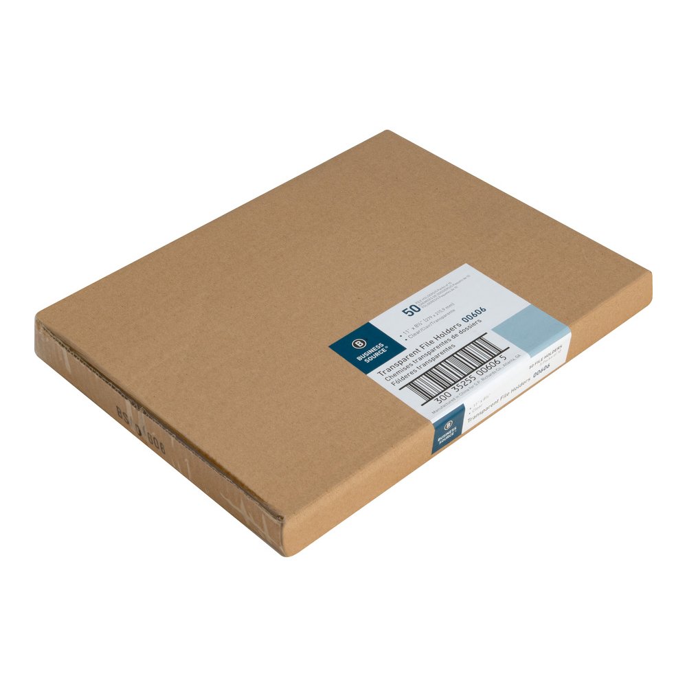 Business Source Letter File Sleeve - 8 1/2" x 11" - 20 Sheets Capacity - Clear - Water Resistant, Transfer Safe, Lightweight, Transparent - 10/Pack - 5 / Box. Picture 6