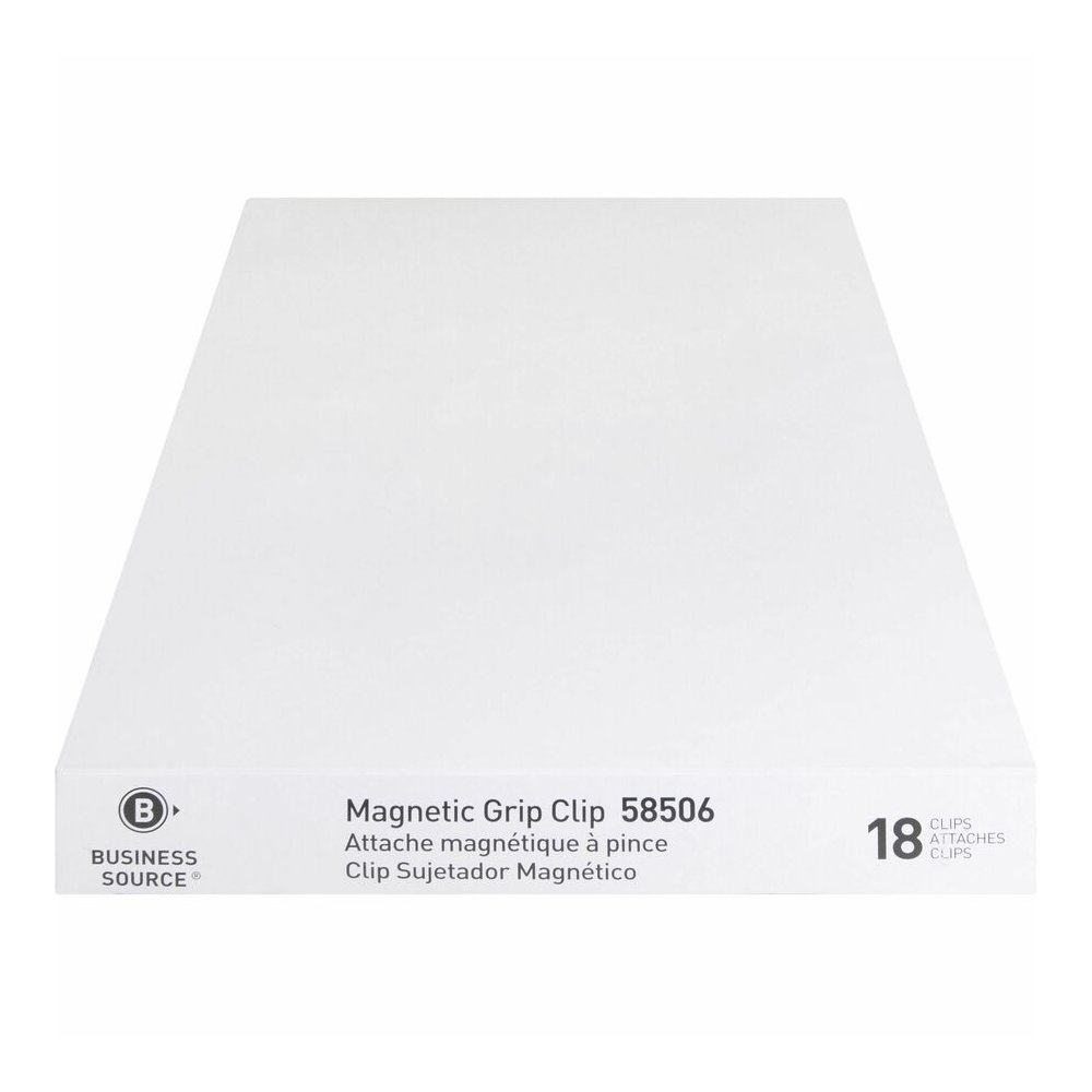 Business Source Magnetic Grip Clips Pack - No. 1 - 1.3" Width - for Paper - Magnetic, Heavy Duty - Silver - 18/Box - 6 / Bundle. Picture 5