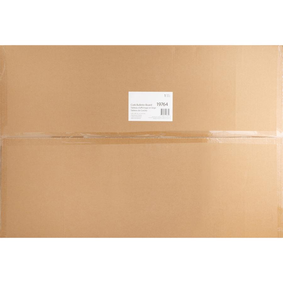 Lorell Bulletin Board - 24" Board Height x 36" Board Width - Cork Surface - Long Lasting, Warp Resistant - Brown Aluminum Frame - 1 Each. Picture 7
