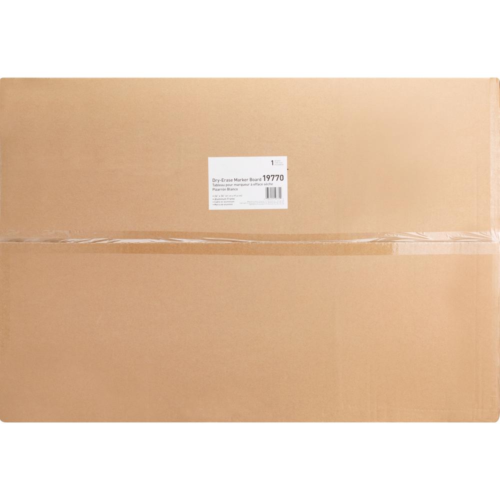 Lorell Economy Dry-erase Board - 36" (3 ft) Width x 24" (2 ft) Height - White Melamine Surface - White Aluminum Frame - Rectangle - 1 Each. Picture 6