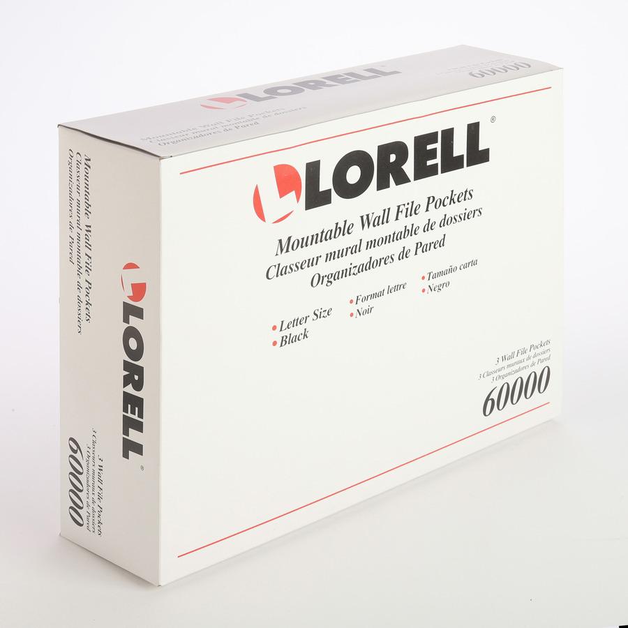 Lorell Wall File Pockets - 14.75" Height x 13.13" Width x 4.25" Depth - Black - 3 / Pack. Picture 8