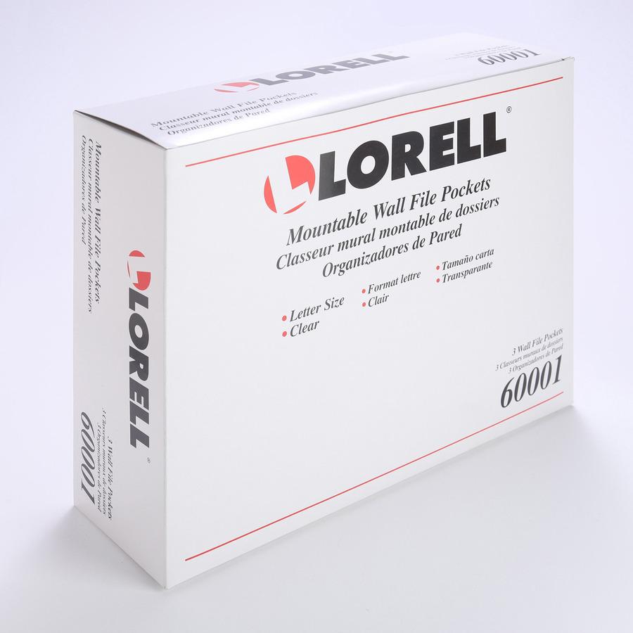 Lorell Wall File Pockets - 14.75" Height x 13.13" Width x 4.25" Depth - Clear - 3 / Pack. Picture 8
