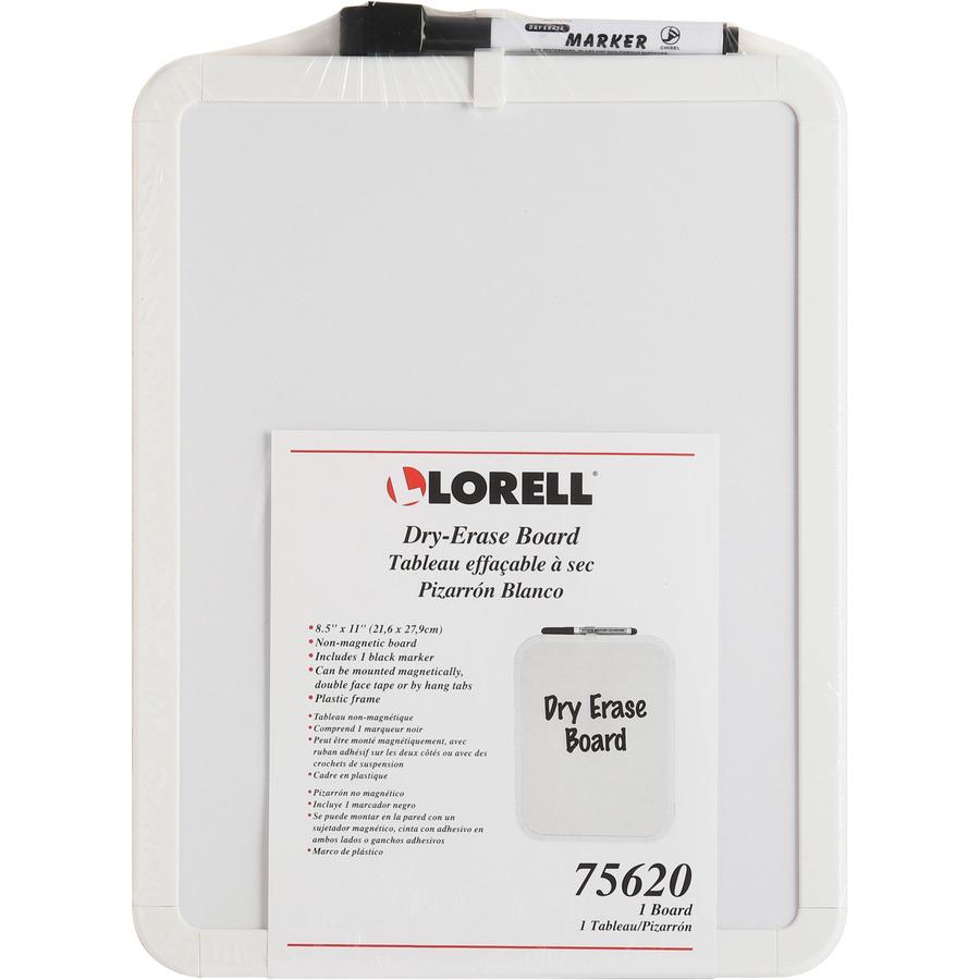 Lorell Personal Whiteboard - 11" (0.9 ft) Width x 8.5" (0.7 ft) Height - White Melamine Surface - White Plastic Frame - Rectangle - 1 Each. Picture 5
