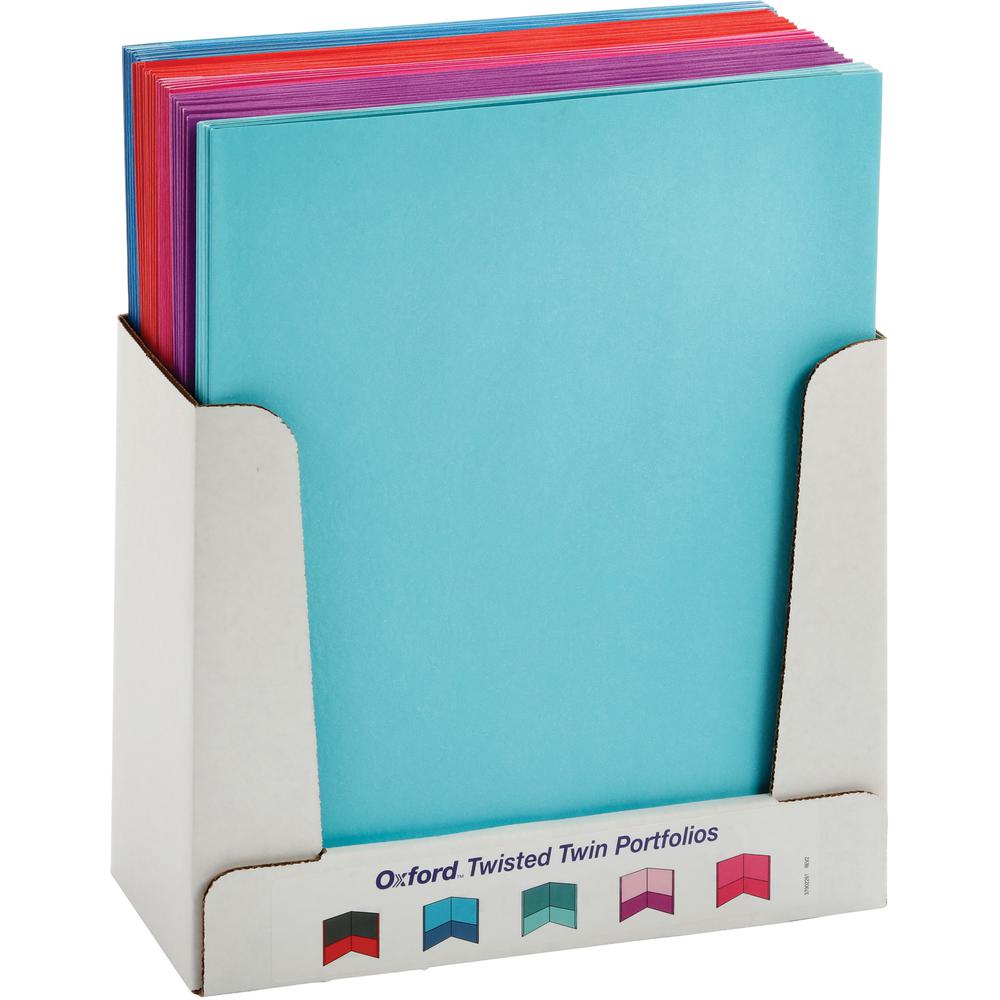Oxford Letter Recycled Pocket Folder - 8 1/2" x 11" - 100 Sheet Capacity - 2 Pocket(s) - Assorted - 10% Recycled - 50 / Box. Picture 3