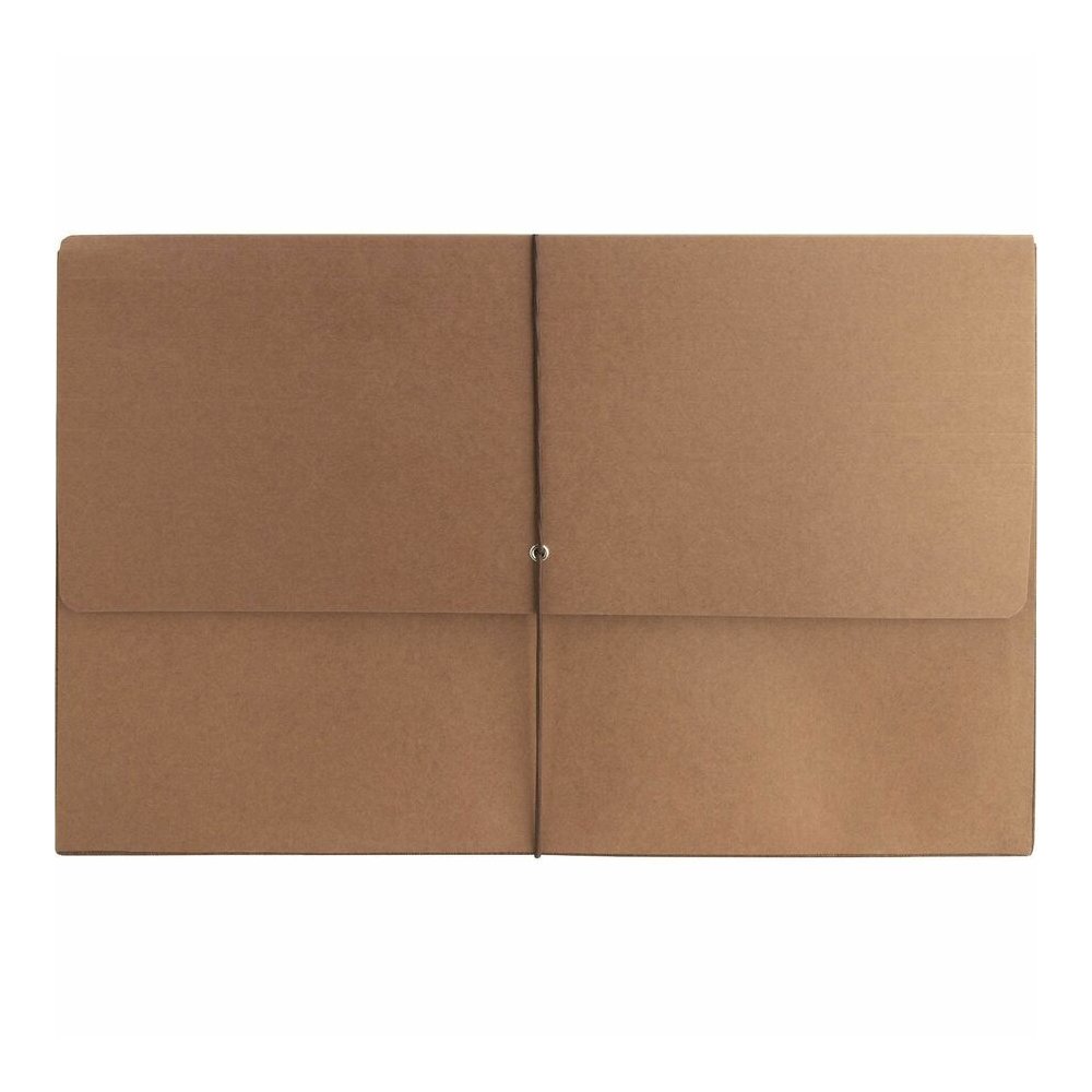 Business Source Legal Recycled File Wallet - 8 1/2" x 14" - 5 1/4" Expansion - Brown - Expandable Gusset, Tyvek Gusset, Tear Resistant, Durable, Flap and Cord Closure - 30% Recycled - 10 / Box. Picture 5