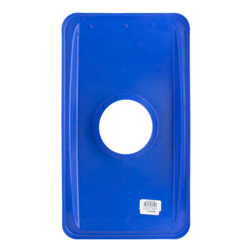 Genuine Joe 23-gallon Recycling Bin Round Cutout Lid - Round - Blue - 4 / Carton. Picture 6