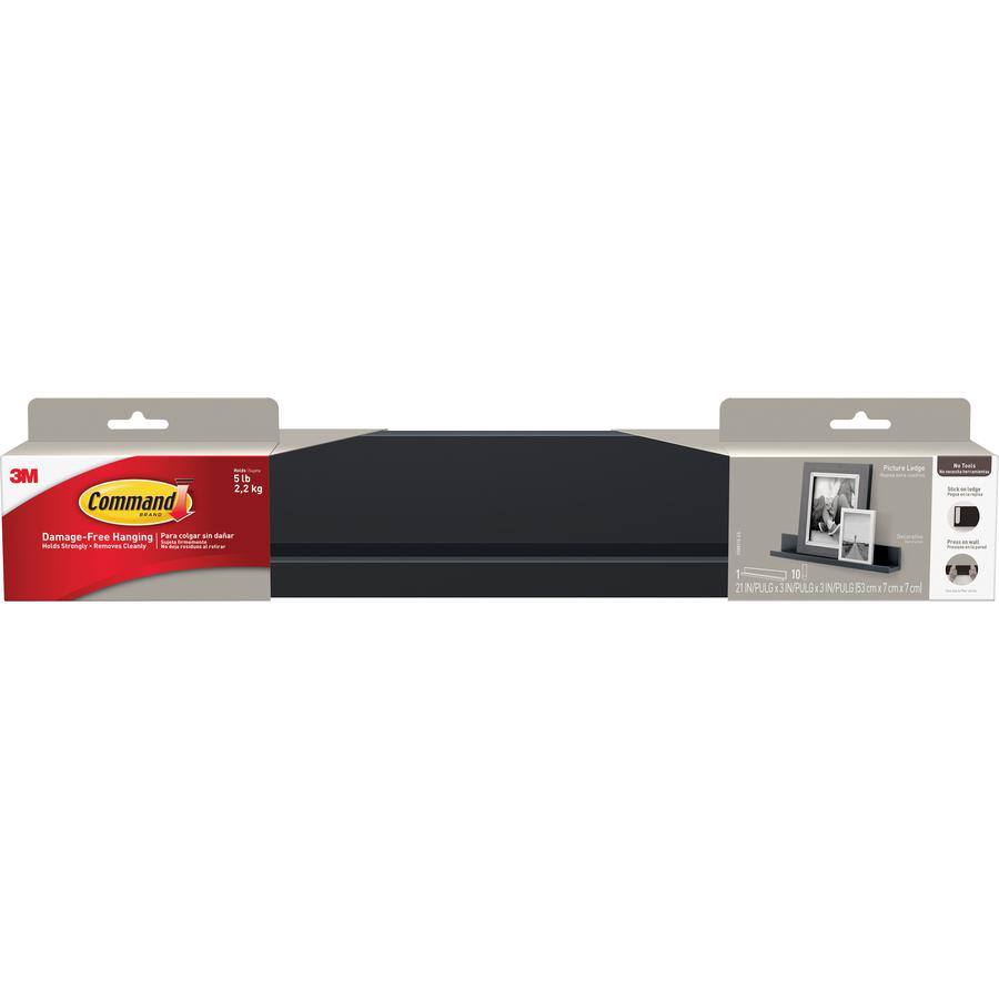 Command Picture Ledge - 3" Height x 3" Width x 21" Depth - Plastic - Gray - Adhesive, Residue-free, Reusable - 1 Each. Picture 4