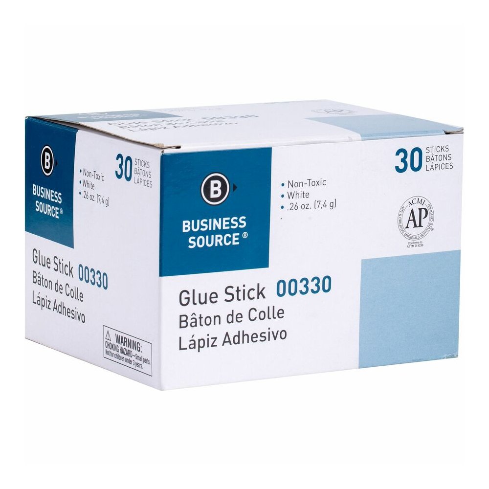 Business Source Glue Stick - 0.26 oz - White - 30 / Box. Picture 4