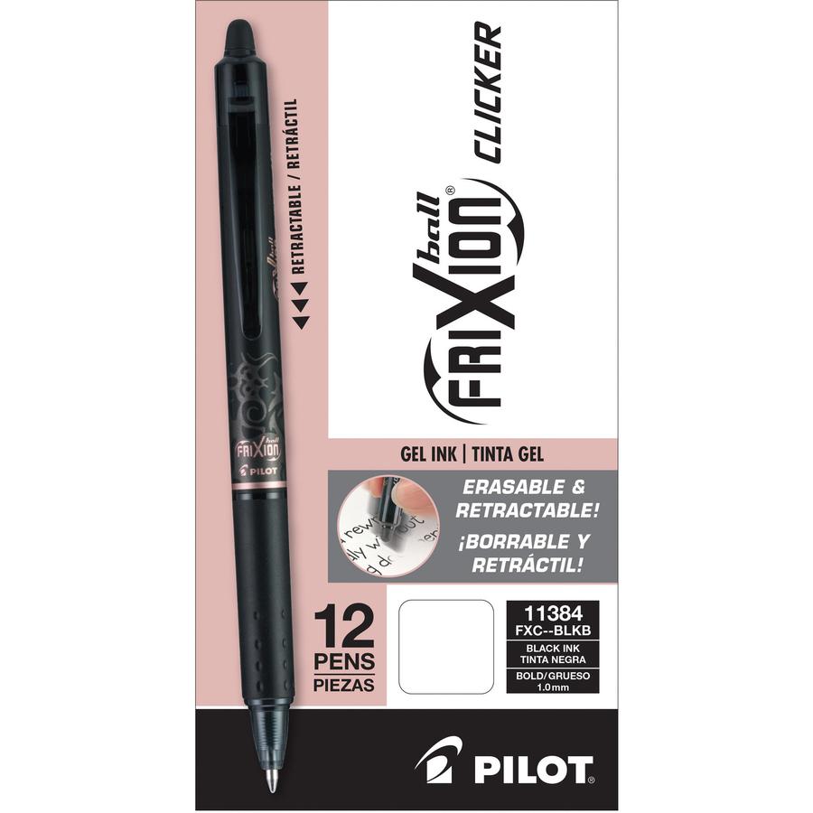 Pilot Erasable & Retractable Gel Pen - Refillable - Retractable - Erasable - Black Ink - Gel-based - Writing, Document - 1 Dozen. Picture 2