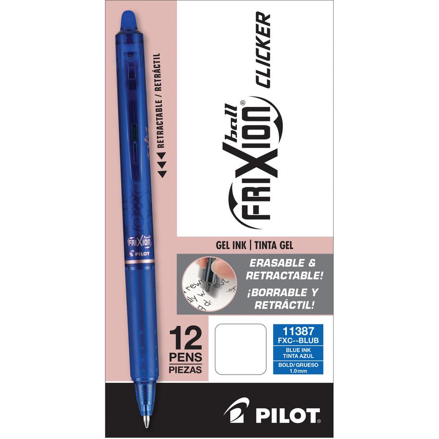 Pilot Erasable & Retractable Gel Pen - Refillable - Retractable - Erasable - Blue Ink - Gel-based - Writing, Document - 1 Dozen. Picture 3