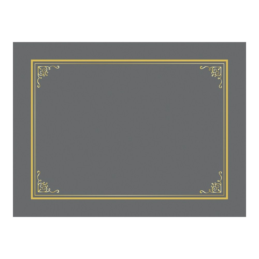 Geographics Letter Certificate Holder - 8 1/2" x 11" - Gray - 5 / Pack. Picture 2