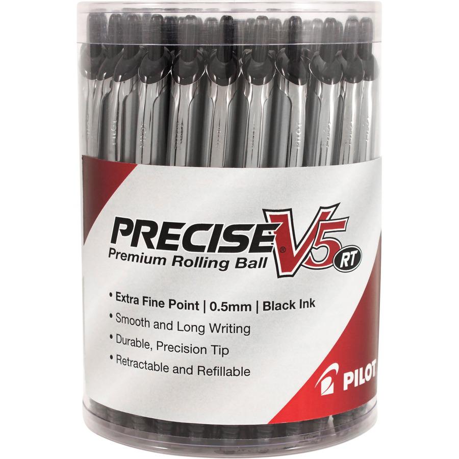 Pilot V5 Rollingball 0.5mm Retractable Pen - Retractable - Black Ink - Liquid - Rubber Barrel - 30 / Pack. Picture 2