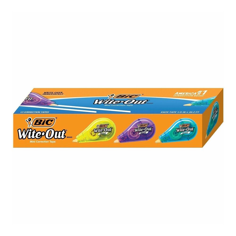 Wite-Out Mini Correction Tape Pack - 0.20" Tape Width x 19.60 ft Tape Length - 1 Line(s) - Translucent Dispenser - Smooth, Compact, Ambidextrous, Easy to Use, Non-refillable, Tear Resistant - White - . Picture 4
