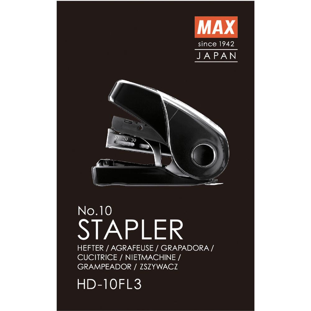 MAX Flat Clinch Mini Stapler - Staples Upto 25 Sheet - Black - 1 Each. Picture 4