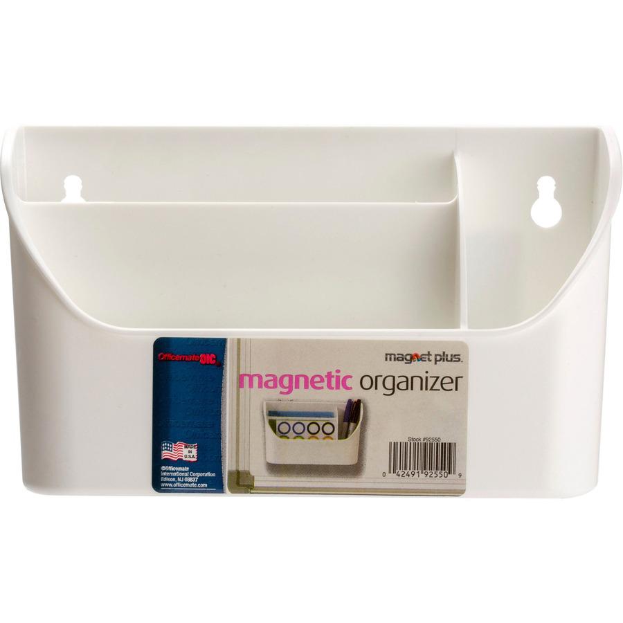 Officemate 92550 MagnetPlus Magnetic Organizer, White - 4.8" Height x 8" Width x 2.5" Depth, Magnetic, White, 1 Each. Picture 6