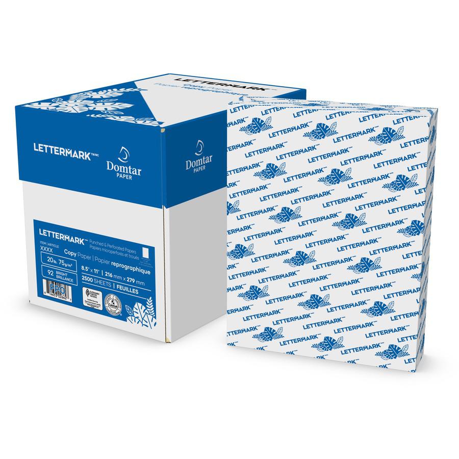 Lettermark Punched & Perforated Papers with Perforations 3-2/3" from the Bottom - White - 92 Brightness - Letter - 8 1/2" x 11" - 20 lb Basis Weight - 75 g/m² Grammage - Sustainable Forestry Init. Picture 3