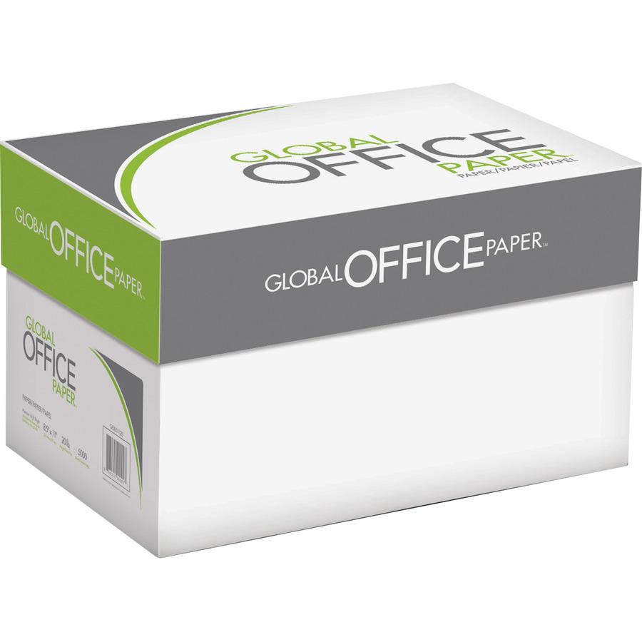 Global Office Premium Multipurpose Paper - White - 96 Brightness - Letter - 8 1/2" x 11" - 20 lb Basis Weight - 10 / Carton - 500 Sheets per Ream - White. Picture 2