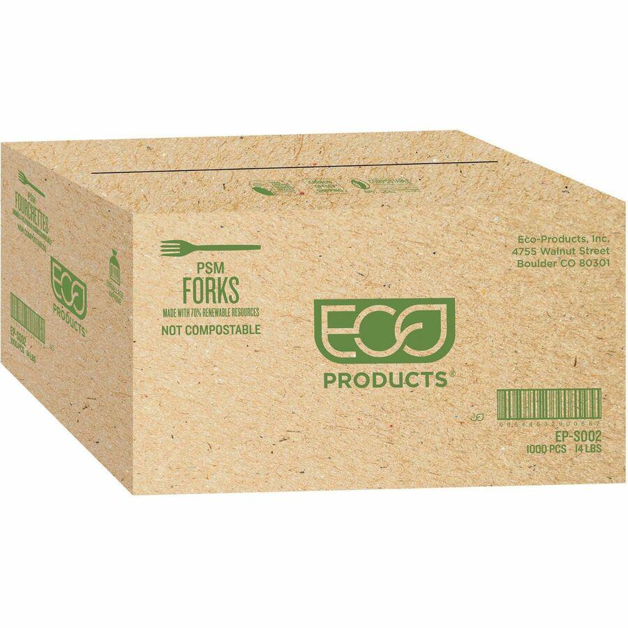 WNA 7" Plant Starch Forks - Fork - Breakroom - Plant Starch - Beige - 50/Pack - 20 / Carton. Picture 3