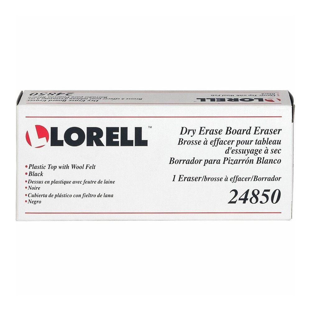 Lorell Dry-Erase Board Erasers - Black - 12 / Box. Picture 2