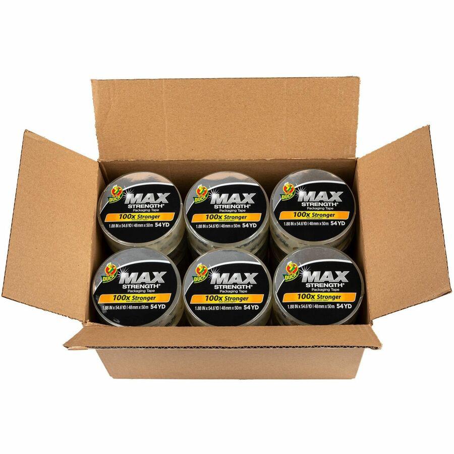 Duck Max Strength Packaging Tape - 54.60 yd Length x 1.88" Width - Clear - Damage Resistant - For Packaging, Shipping, Moving, Storage, Box, Home, Office, Project, Sealing - 24 / Pack. Picture 2