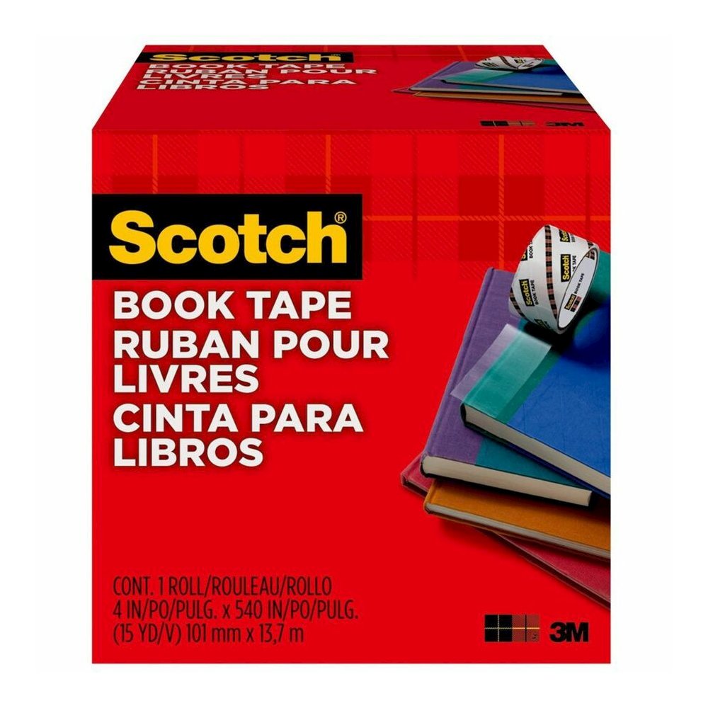 Scotch Book Tape - 15 yd Length x 4" Width - 3" Core - Clear - Acrylic - Crack Resistant - For Repairing, Reinforcing, Protecting, Covering - 1 Roll. Picture 2