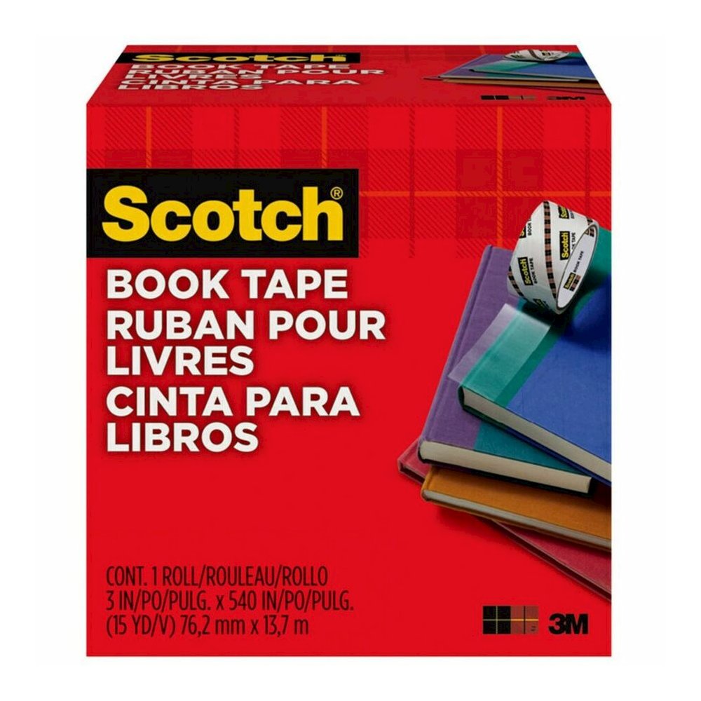 Scotch Book Tape - 15 yd Length x 3" Width - 3" Core - Clear - Acrylic - Crack Resistant - For Repairing, Reinforcing, Protecting, Covering - 1 Roll. Picture 2