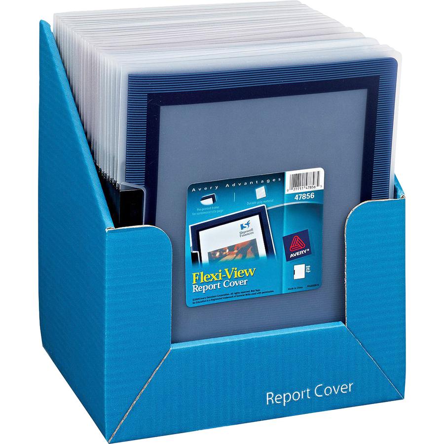 Avery&reg; Flexi-View Letter Report Cover - 8 1/2" x 11" - 25 Sheets Capacity - Polypropylene - Assorted - Preprinted, PVC-free, Spine - 0% Recycled - 24 / Box. Picture 3