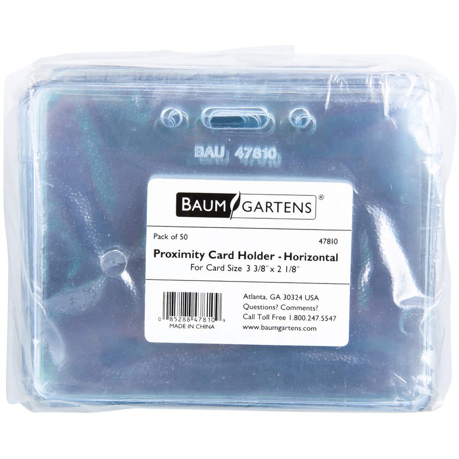 SICURIX Proximity Badge Holder - Support 3.50" x 2.37" Media - Horizontal - Vinyl - 50 / Pack - Clear. Picture 7