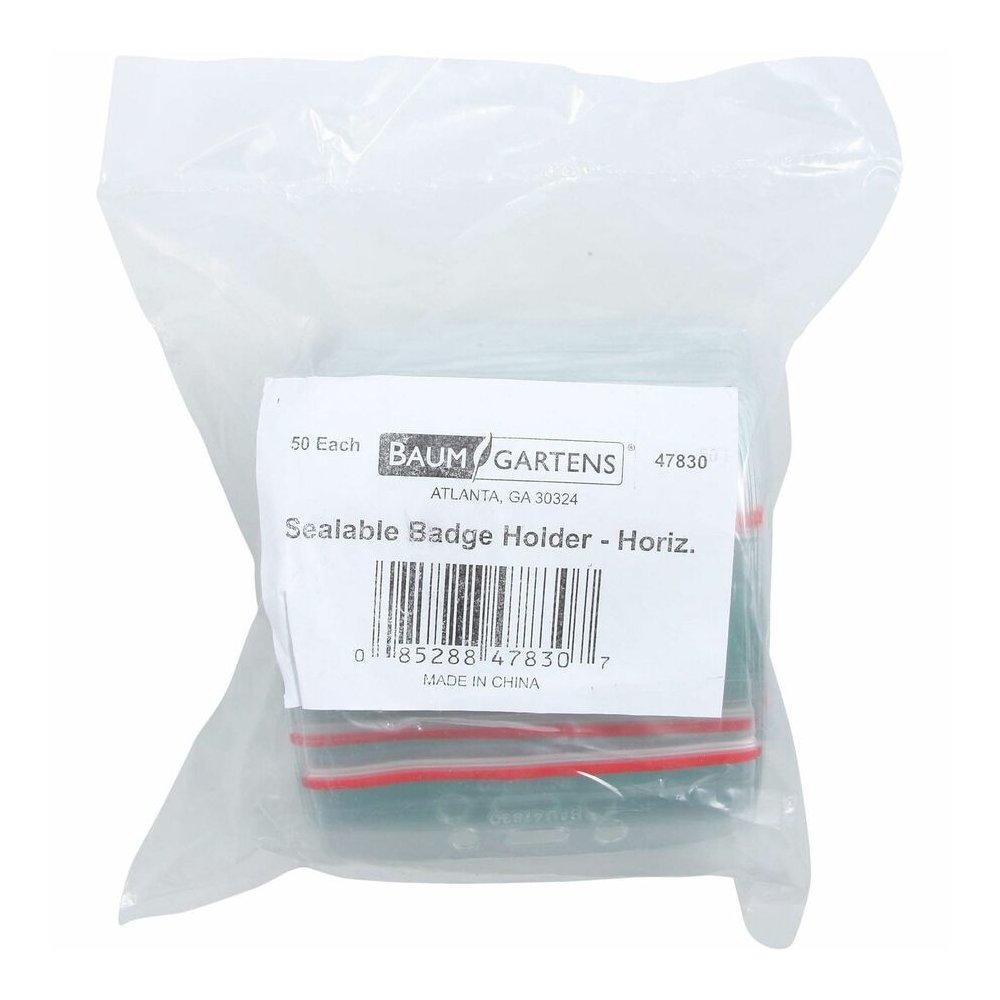 SICURIX Badge Holder - Support 3.75" x 2.62" Media - Horizontal - Vinyl - Clear - Zipper Lock - 50 / Pack. Picture 3