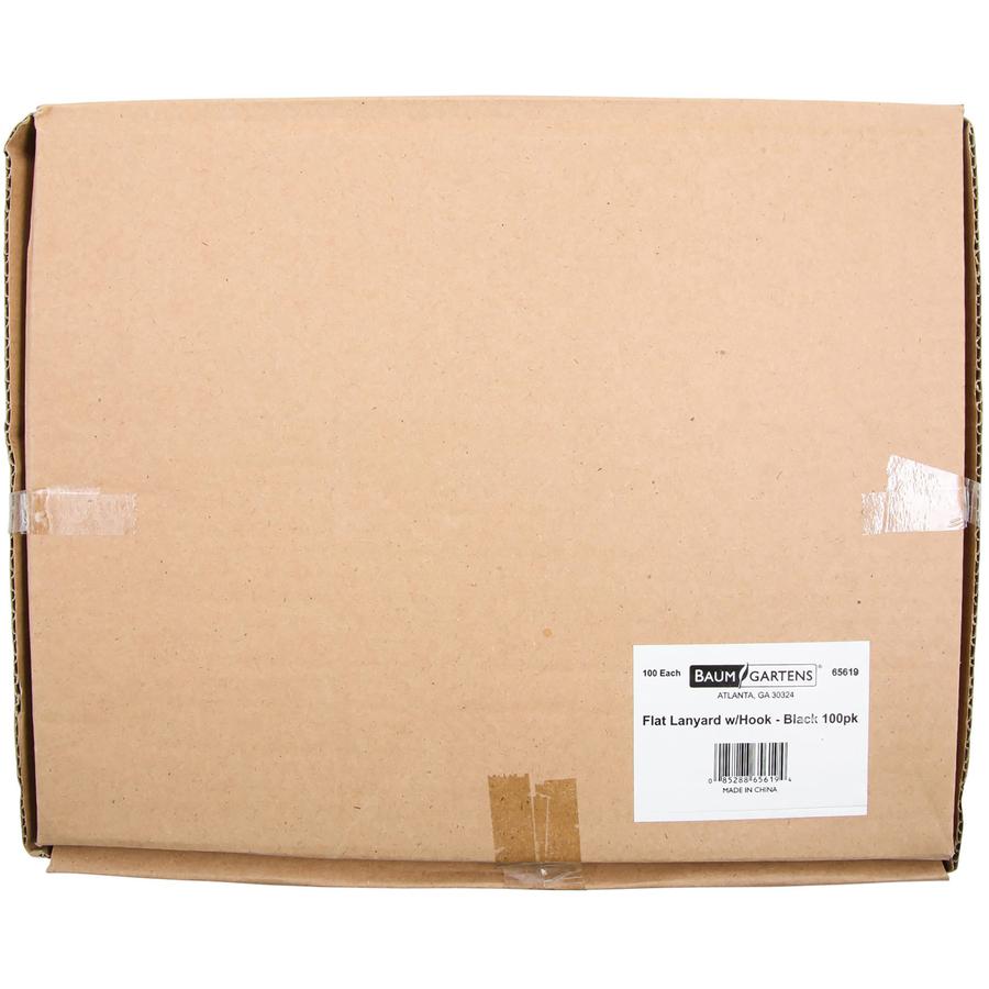 SICURIX Shoelace-style Flat Hook Lanyard - 100 / Box - 36" Length - Black. Picture 7